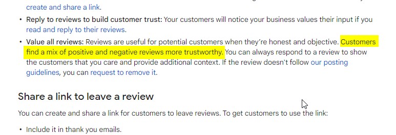 Google Updated Google Business Profile Help Document To Say Customers Trust A Mix Of Positive And Negative Reviews