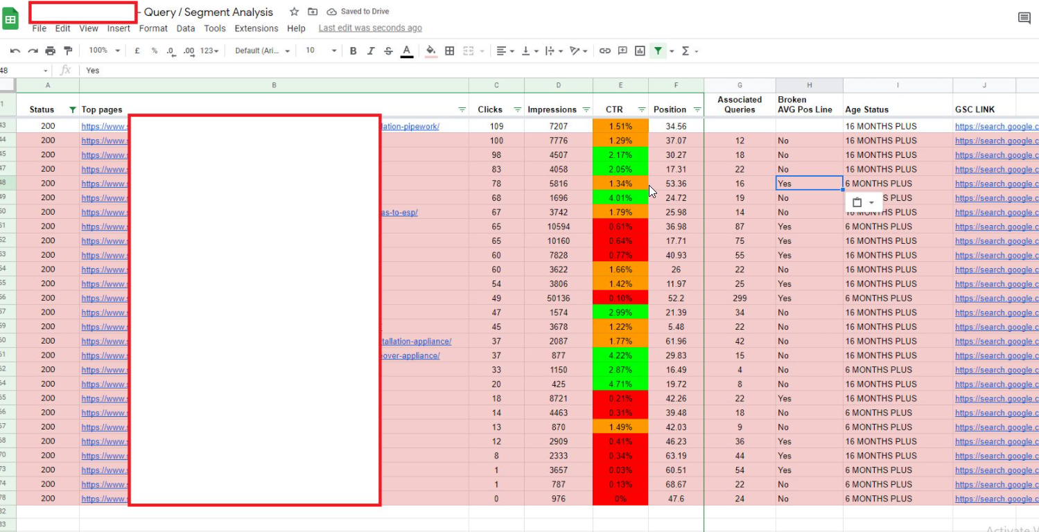 Content Audit Tips using Google Search Console and Google Sheets