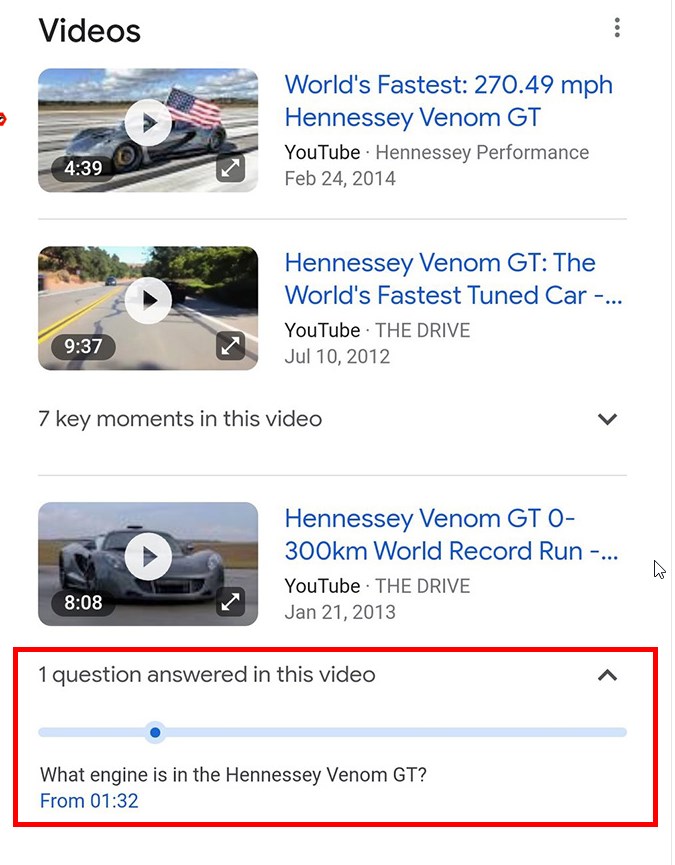 Google Video Search Results With Question Answered In This Video