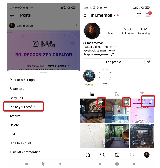 Instagram Launches Live Test of Pinned Posts on User Profiles