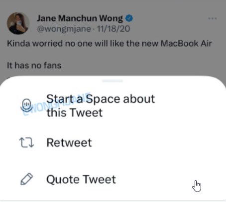 Twitter Tests New Option to Start a Space About a Chosen Tweet