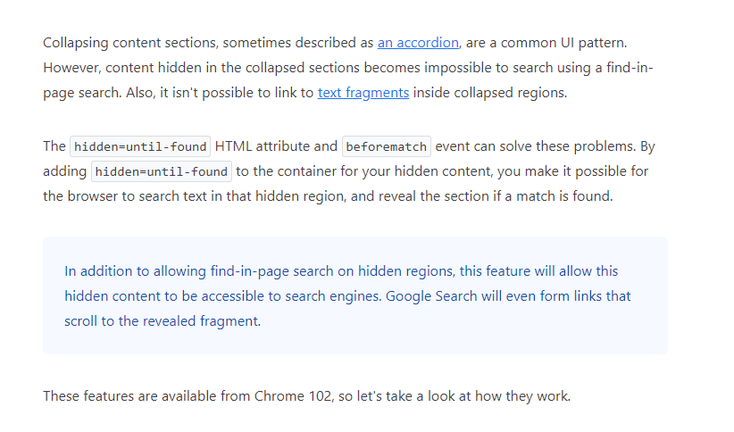 Make Your content Hidden in Accordion Tabs Available for Search Engines With hidden=until-found Attribute