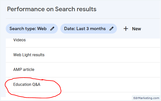 Google Search Console Performance Reports Now Shows Education Q&A Rich Results
