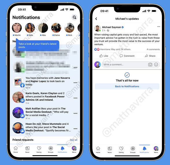 Facebook Tests New Stories-Like Notifications Bubbles to Boost Engagement