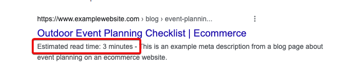 SEO Test Shows Having Estimated Read Time Shown In The Meta Description Has No Impact On Organic Traffic